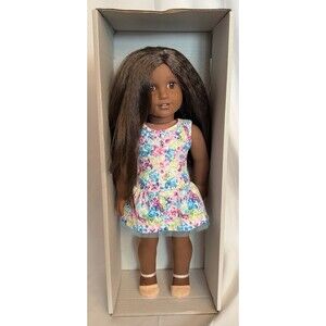 American Girl Truly Me #80 Doll Dark Hair Brown Eyes Floral Dress Shoes 18"